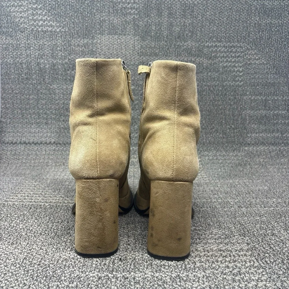 Souliers Martinez Chueca Suede Platform Ankle Boots Beige Taupe Block Heel EU 39